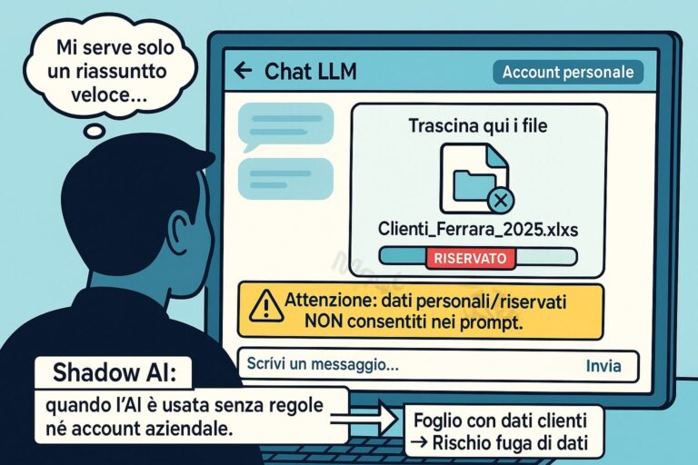 Scopri di più sull'articolo Shadow AI in azienda: come evitare fughe di dati senza frenare l’innovazione
